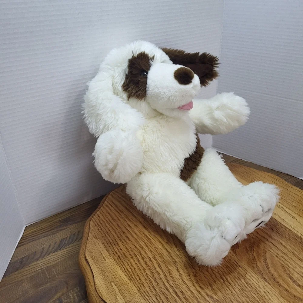 Build A Bear Workshop Brown & White Spotted Happy Puppy Plush Dog Stuffed Animal